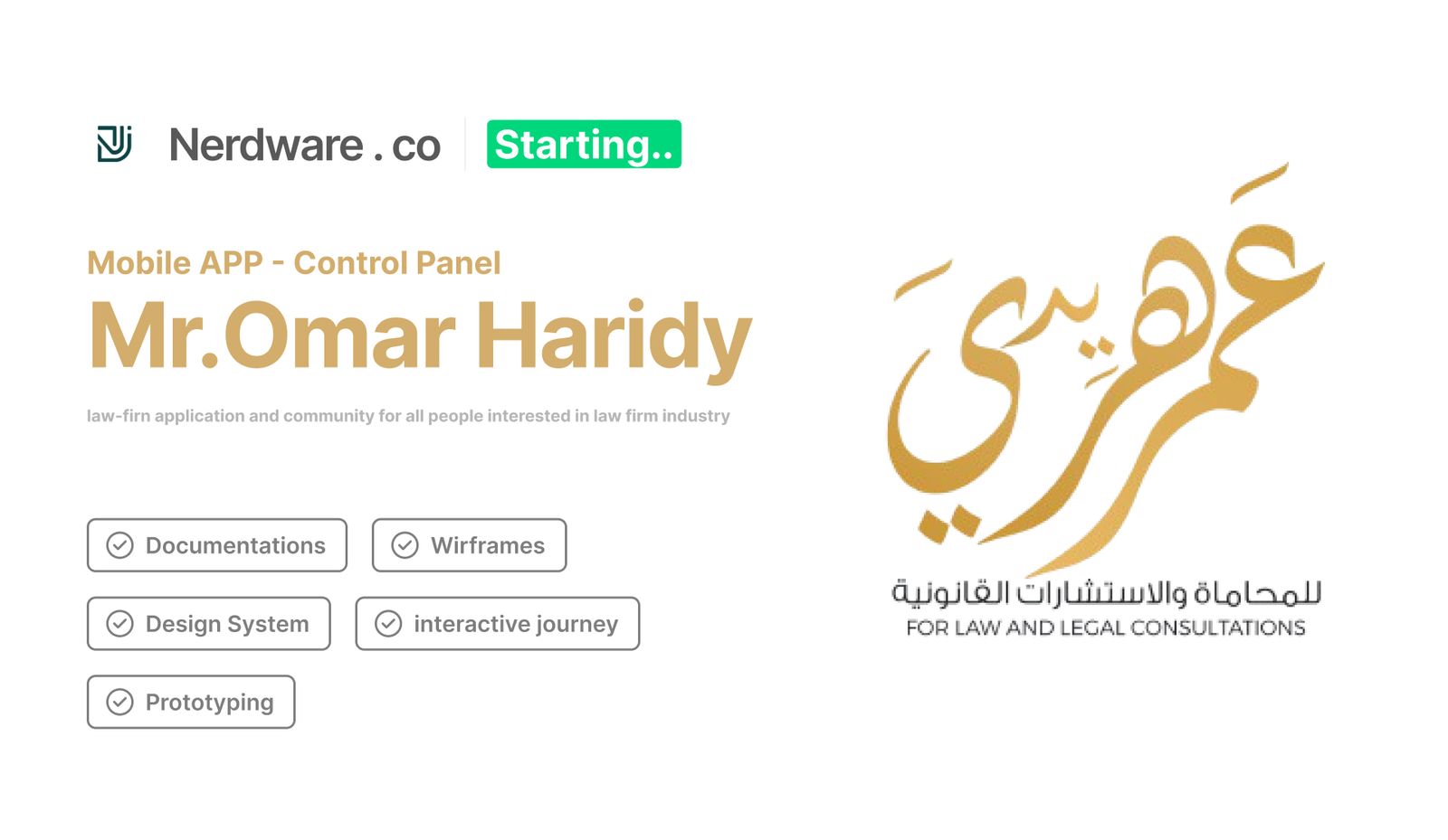 Nerdware's expert software solutions bring Omar Haridy's law firm to the forefront with a custom mobile app and management system, streamlining legal services and community engagement