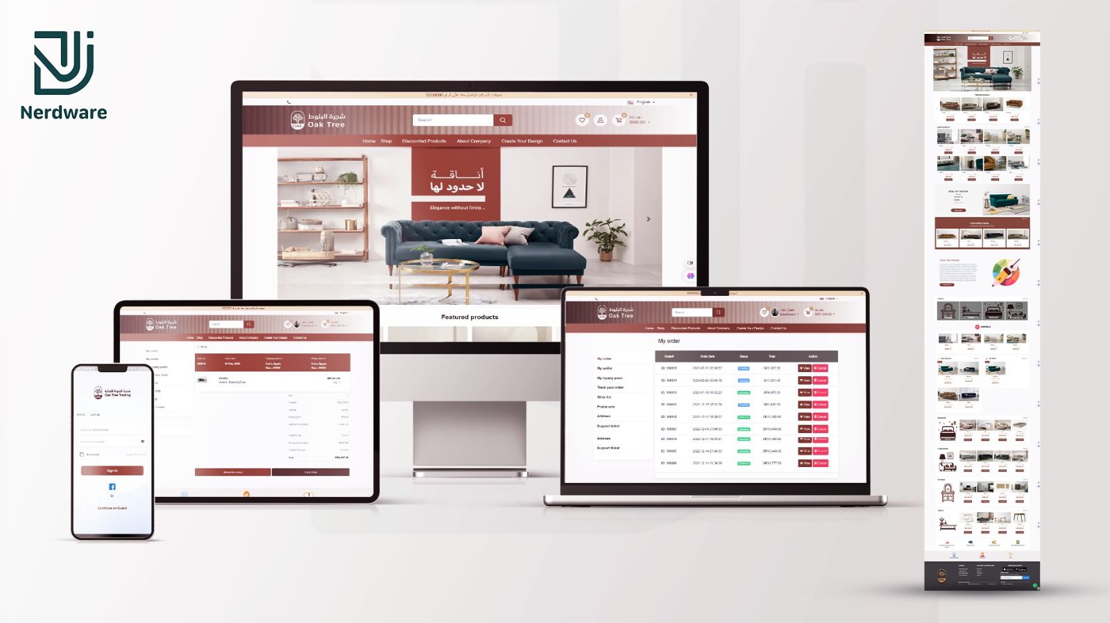 Discover the comprehensive e-commerce website and mobile app development project for Oak Tree, a leading furniture company in Saudi Arabia. Learn how Nerdware delivered a seamless user experience, efficient order fulfillment, and robust backend infrastructure using PHP Laravel, MySQL, and Flutter.